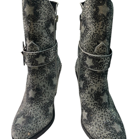 Boots - Rhinestones boots - Sheriff Shine Boots - Black/Silver with stars NWT - Picture 12 of 13